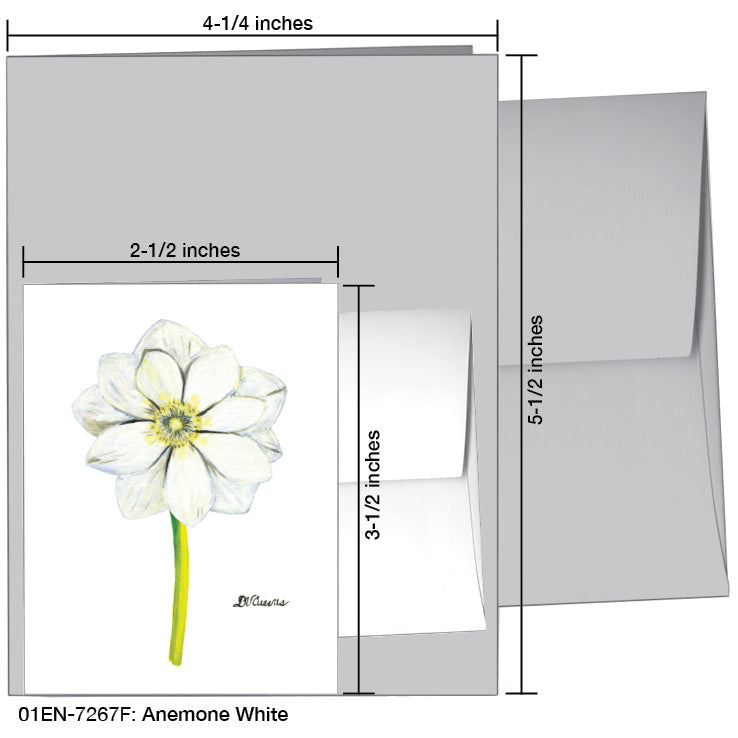 Anemone White, Greeting Card (7267F), Enclosure, www.printedcanvas.com