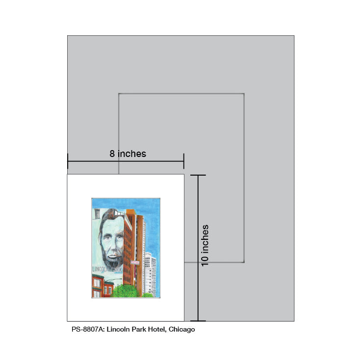Lincoln Hotel, Chicago, Print (#8807A), Print Matted, www.printedcanvas.com