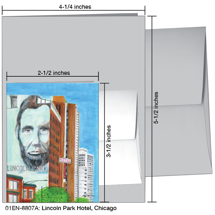 Lincoln Park Hotel, Chicago, Greeting Card (8807A), Enclosure, printedcanvas.com