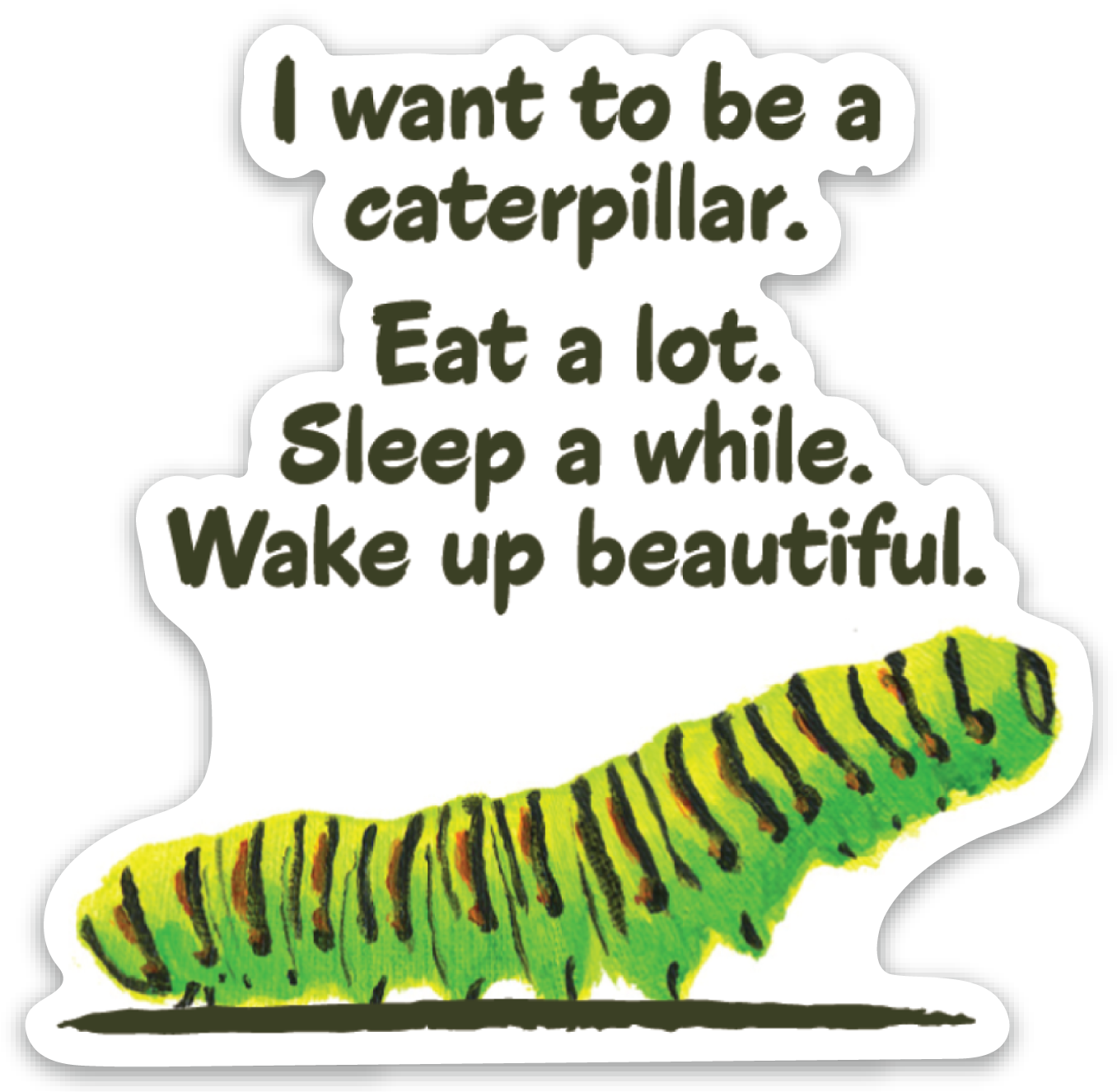 Caterpillar, Sticker (7602HS) - Printed Canvas