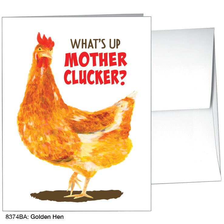 Golden Hen, Greeting Card (8374BA), A2, printedcanvas.com