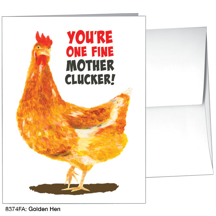 Golden Hen, Greeting Card (8374FA), A2, printedcanvas.com
