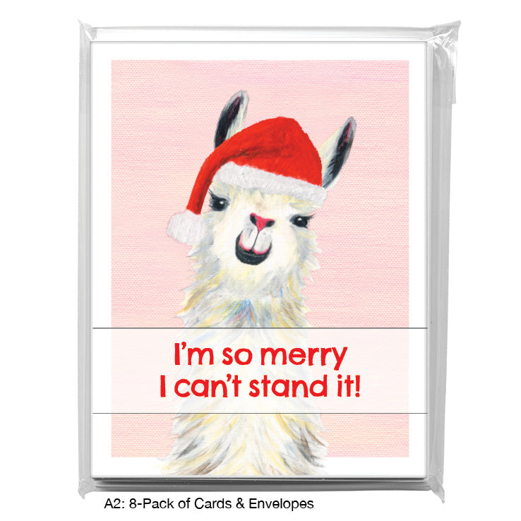 Llama Pink Nose, Greeting Card (8067JG), A2 8-Pack, printedcanvas.com