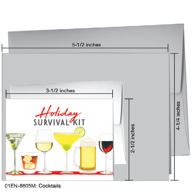 Cocktails, Greeting Card (8605M), Enclosure Card, www.printedcanvas.com
