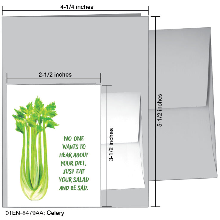 Celery, Greeting Card (8479AA), Enclosure Card, www.printedcanvas.com