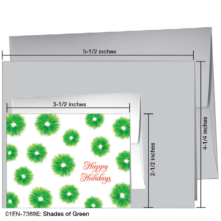 Shades of Green, Greeting Card (7369E), Enclosure, www.printedcanvas.com