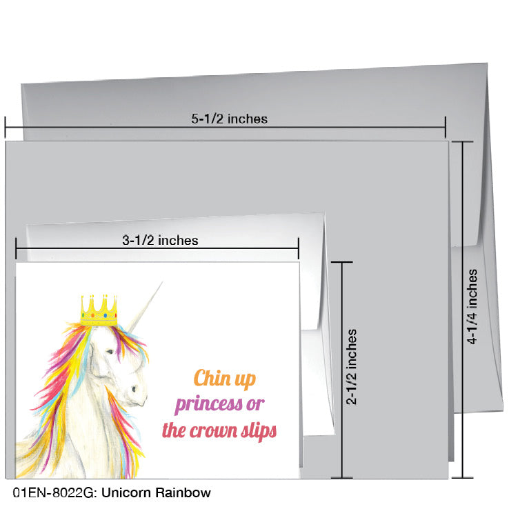 Unicorn Rainbow, Greeting Card (8022G), Enclosure, www.printedcanvas.com