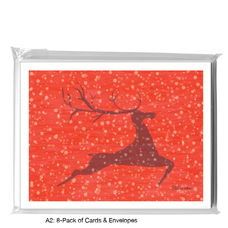 Mighty Reindeer, Greeting Card (8724F), A2 Card 8-Pack, www.printedcanvas.com