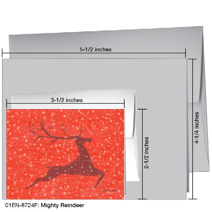Mighty Reindeer, Greeting Card (8724F), Enclosure Card, www.printedcanvas.com