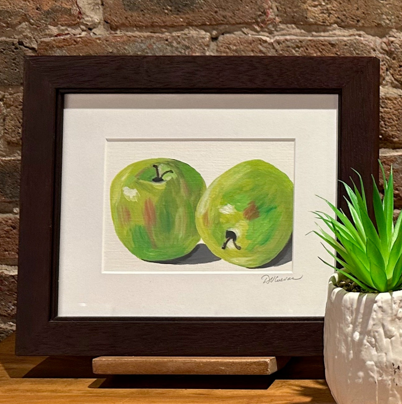 Green Apples Trio 1, Original (Set of 3) - Printed Canvas