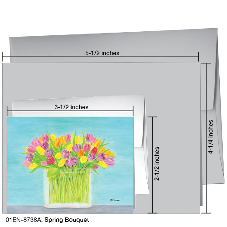 Spring Bouquet, Greeting Card (8738A), Enclosure, www.printedcanvas.com