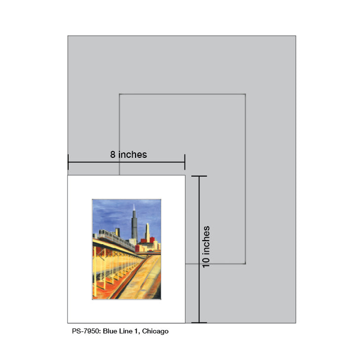 Blue Line 1, Chicago, Print (#7950) - Printed Canvas