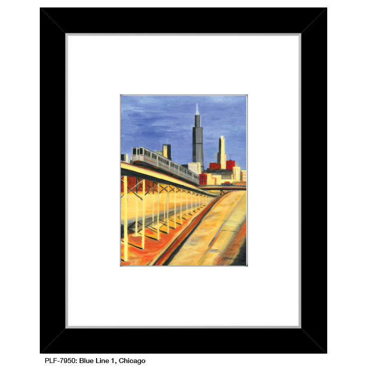 Blue Line 1, Chicago, Print (#7950) - Printed Canvas