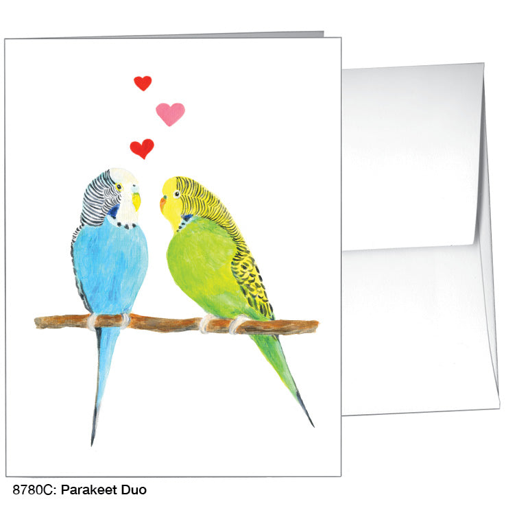 Parakeet Duo, Greeting Card (8780C), A2, printedcanvas.com