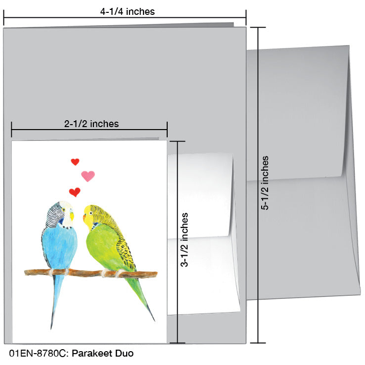 Parakeet Duo, Greeting Card (8780C), Enclosure, printedcanvas.com