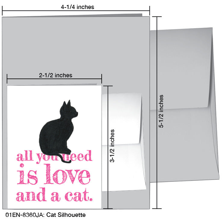 Cat Silhouette, Greeting Card (8360JA), Enclosure Card, printedcanvas.com