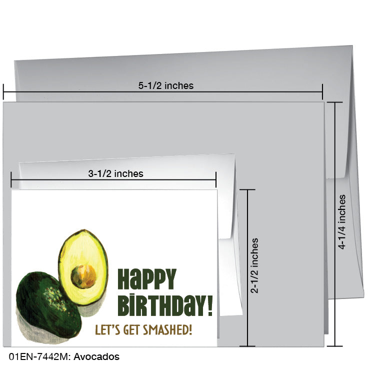 Avocados, Greeting Card (7442M), Enclosure, www.printedcanvas.com