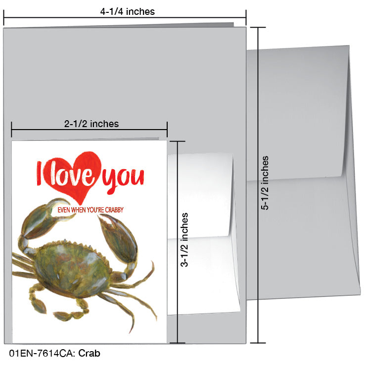 Crab, Greeting Card (7614CA), Enclosure, www.printedcanvas.com