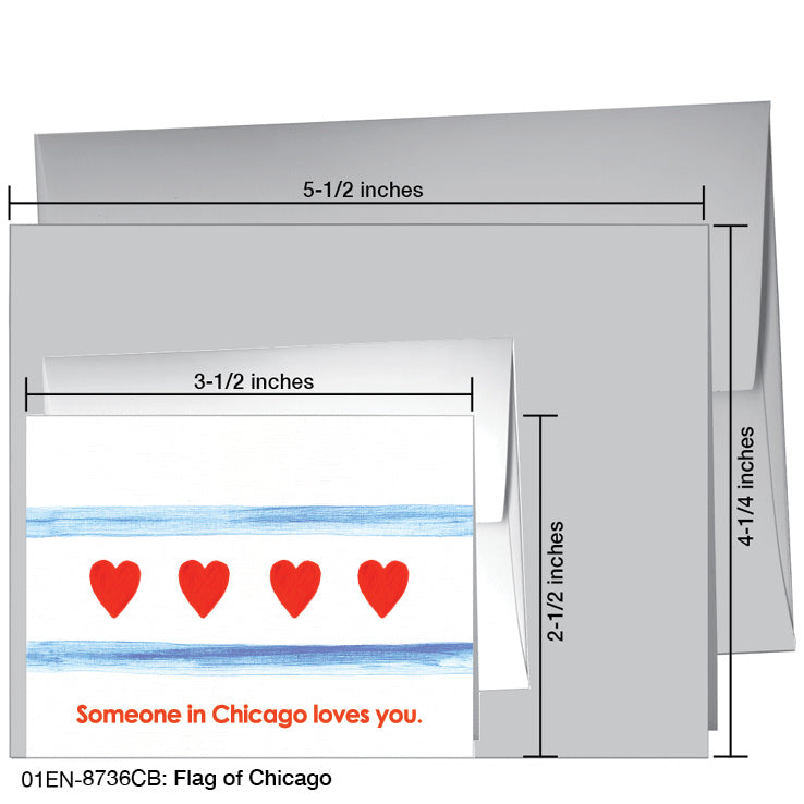 Flag of Chicago, Greeting Card (8736CB), Enclosure, printedcanvas.com