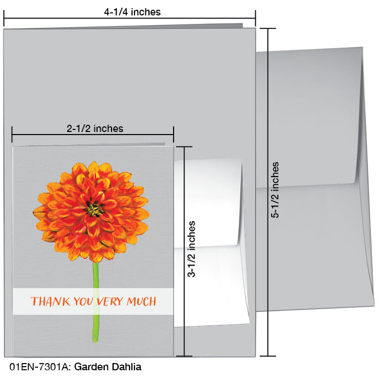 Garden Dahlia, Greeting Card (7301A), Enclosure, www.printedcanvas.com