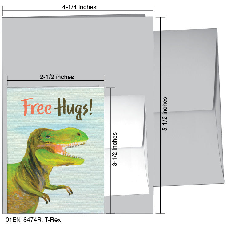 T-Rex, Greeting Card (8474R), Enclosure, printedcanvas.com