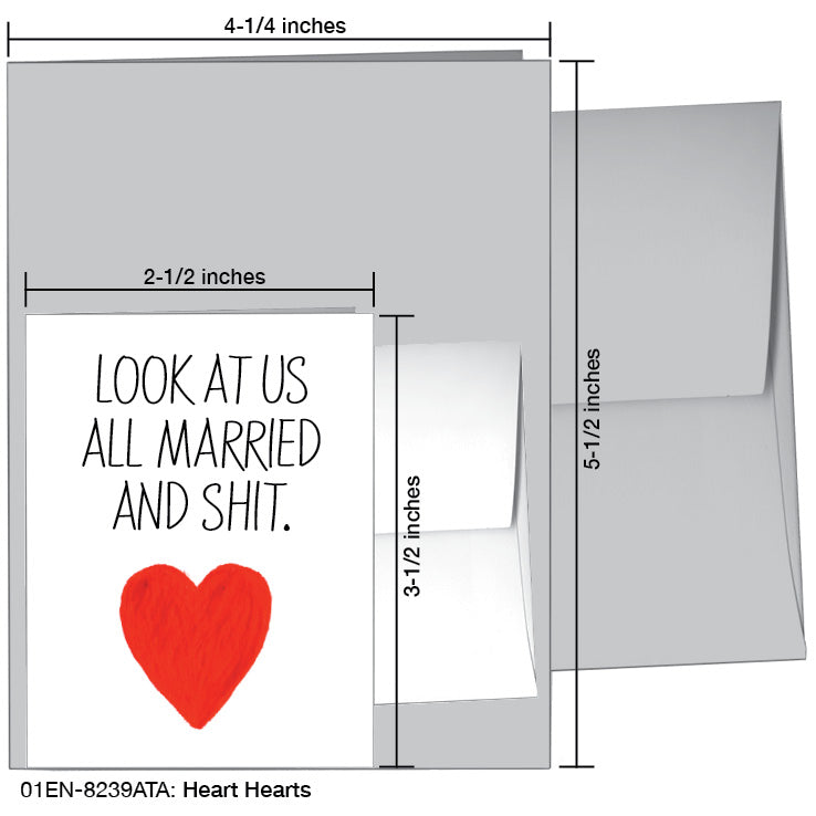 Heart Hearts, Greeting Card (8239ATA), Enclosure, www.printedcanvas.com