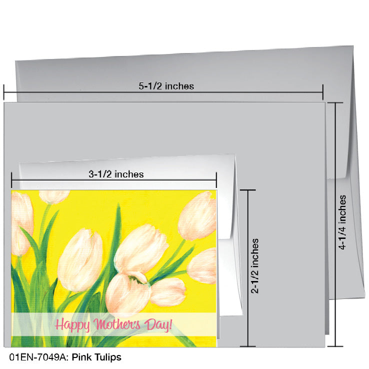 Pink Tulips, Greeting Card (7049A), Enclosure, www.printedcanvas.com