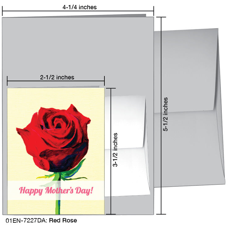 Red Rose, Greeting Card (7227DA), Enclosure, www.printedcanvas.com