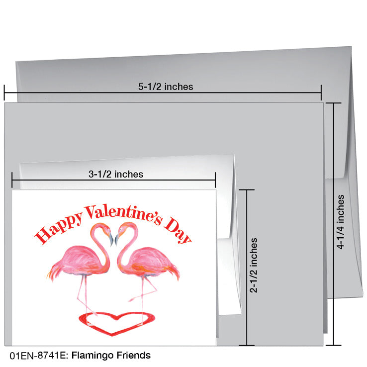 Flamingo Friends, Greeting Card (8741E), Enclosure, www.printedcanvas.com