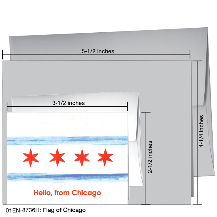 Flag of Chicago, Greeting Card (8736H), Enclosure Card, www.printedcanvas.com