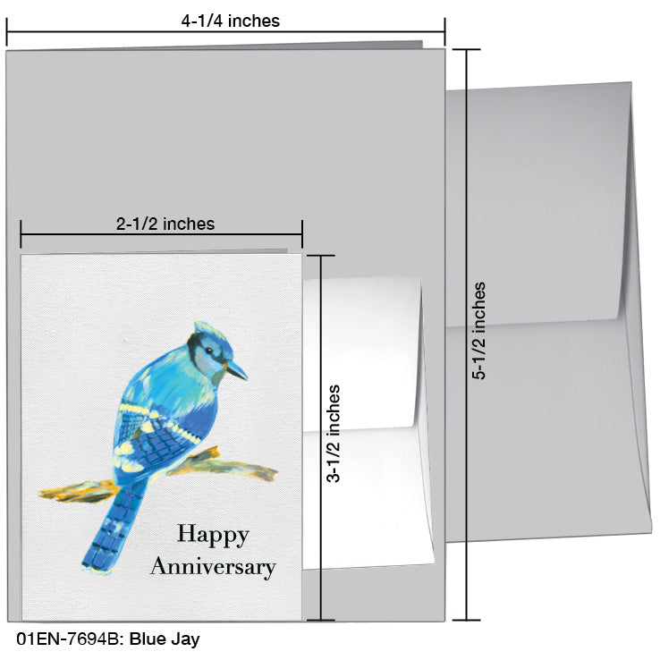 Blue Jay, Greeting Card (7694B), Enclosure, www.printedcanvas.com