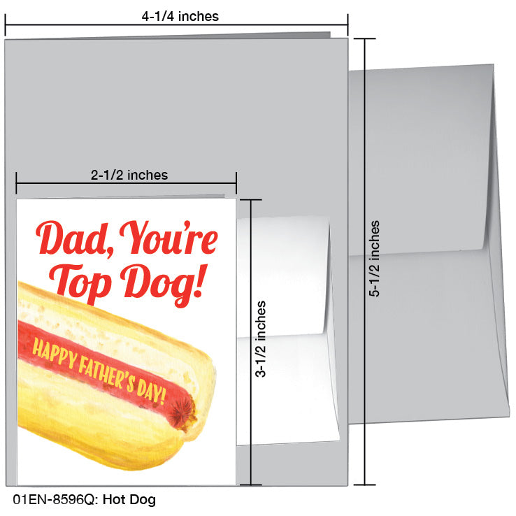 Hot Dog, Greeting Card (8596Q), Enclosure, www.printedcanvas.com