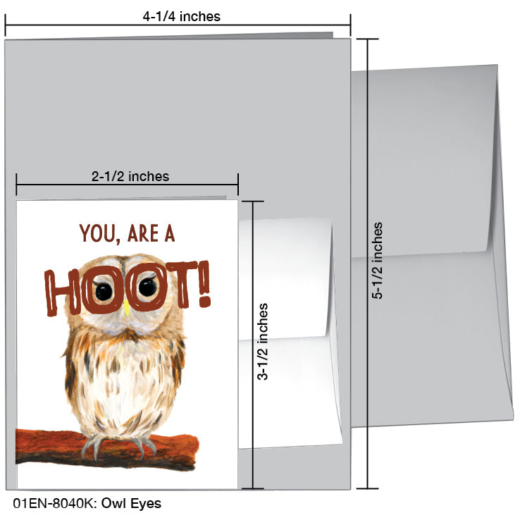 Owl Eyes, Greeting Card (8040K), Enclosure, www.printedcanvas.com