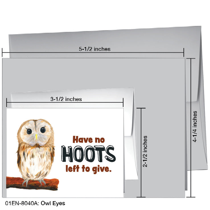 Owl Eyes, Greeting Card (8040A), Enclosure, www.printedcanvas.com