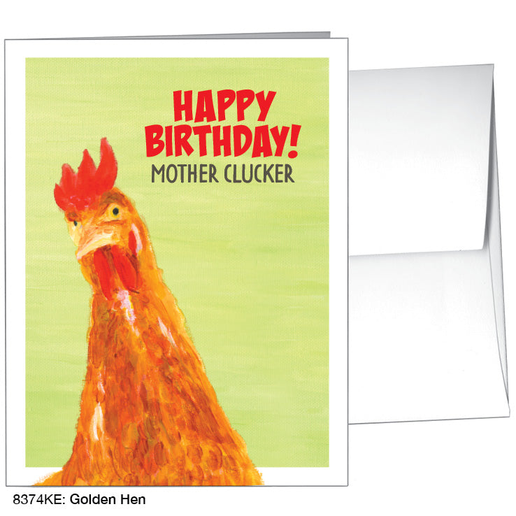 Golden Hen, Greeting Card (8374KE), A2, printedcanvas.com