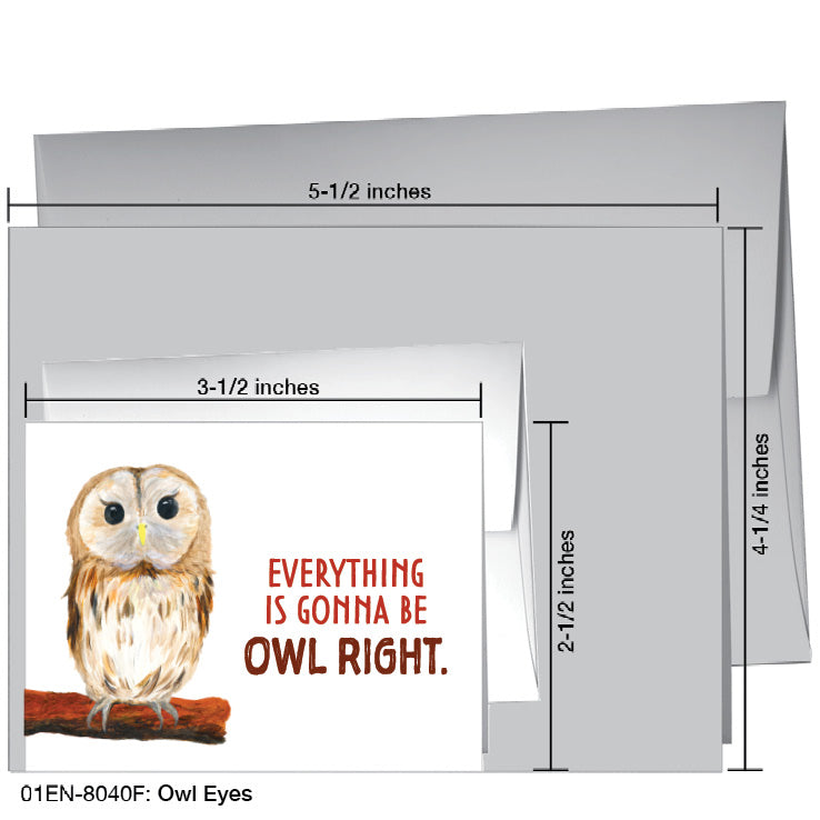 Owl Eyes, Greeting Card (8040F), Enclosure Card, www.printedcanvas.com