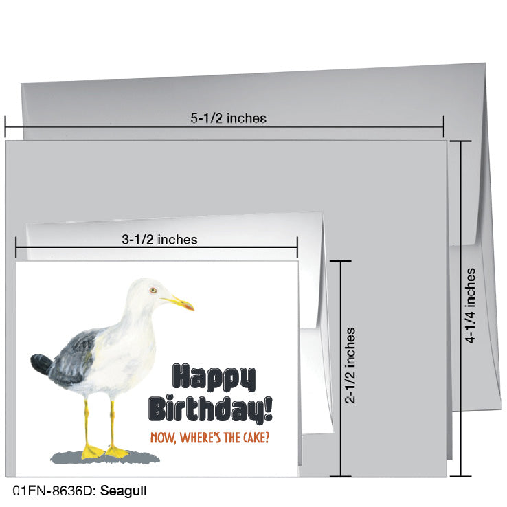 Seagull, Greeting Card (8636D), Enclosure, www.printedcanvas.com