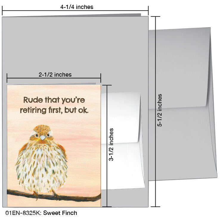 Sweet Finch, Greeting Card (8325K), Enclosure, www.printedcanvas.com