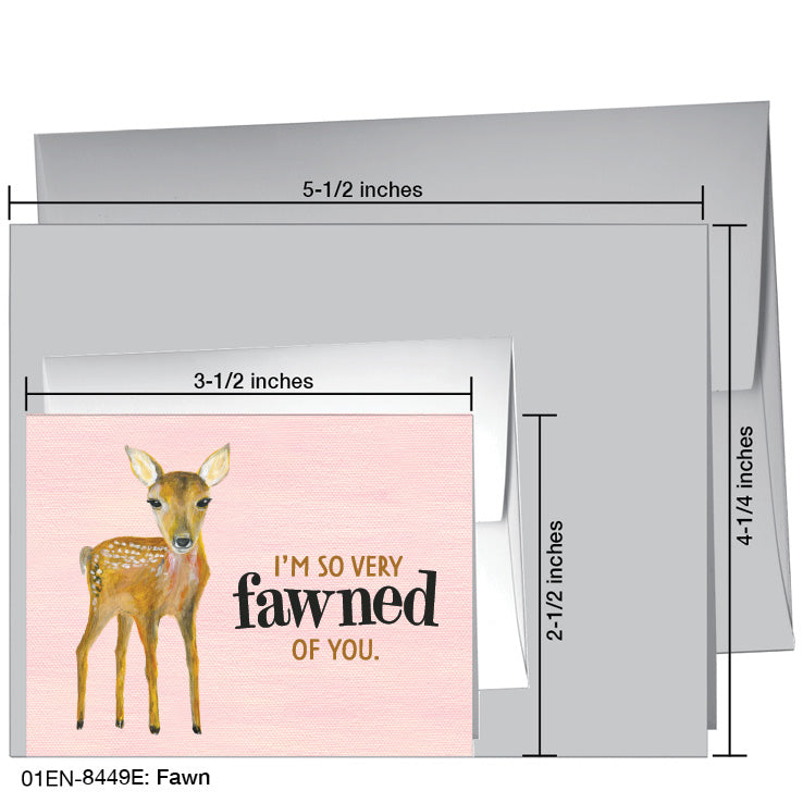 Fawn, Greeting Card (8449E), Enclosure, www.printedcanvas.com