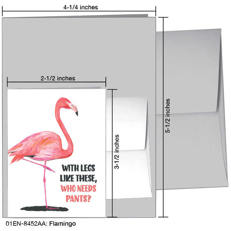Flamingo, Greeting Card (8452AA), Enclosure, www.printedcanvas.com