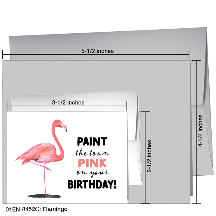 Flamingo, Greeting Card (8452C), Enclosure, www.printedcanvas.com