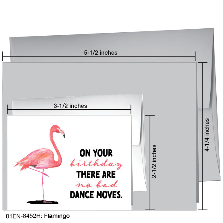 Flamingo, Greeting Card (8452H), Enclosure, www.printedcanvas.com