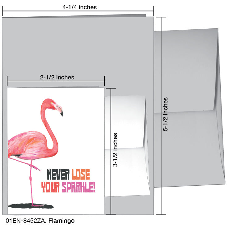 Flamingo, Greeting Card (8452ZA), Enclosure, printedcanvas.com