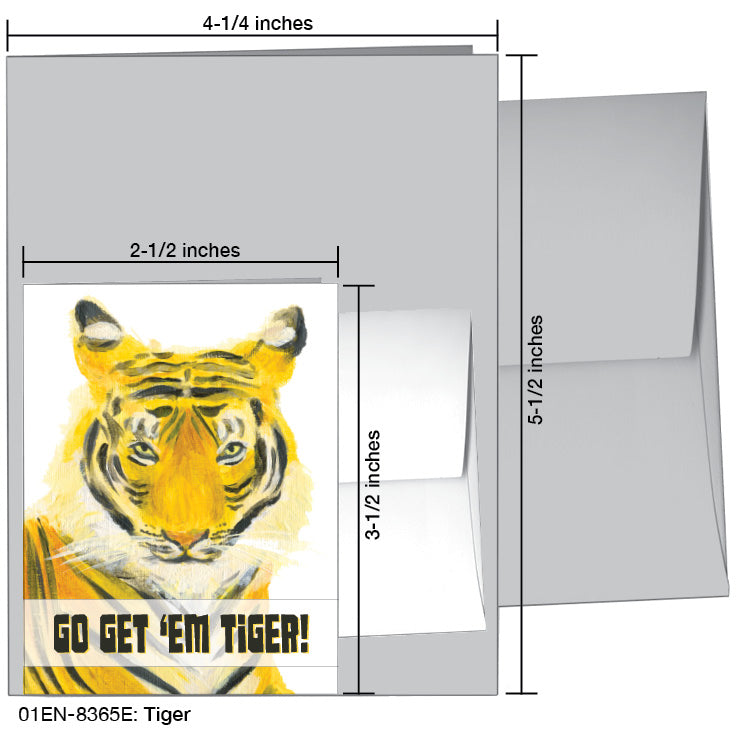 Tiger, Greeting Card (8365E), Enclosure, www.printedcanvas.com