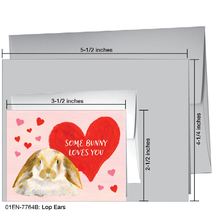 Lop Ears, Greeting Card (7764B), Enclosure, www.printedcanvas.com
