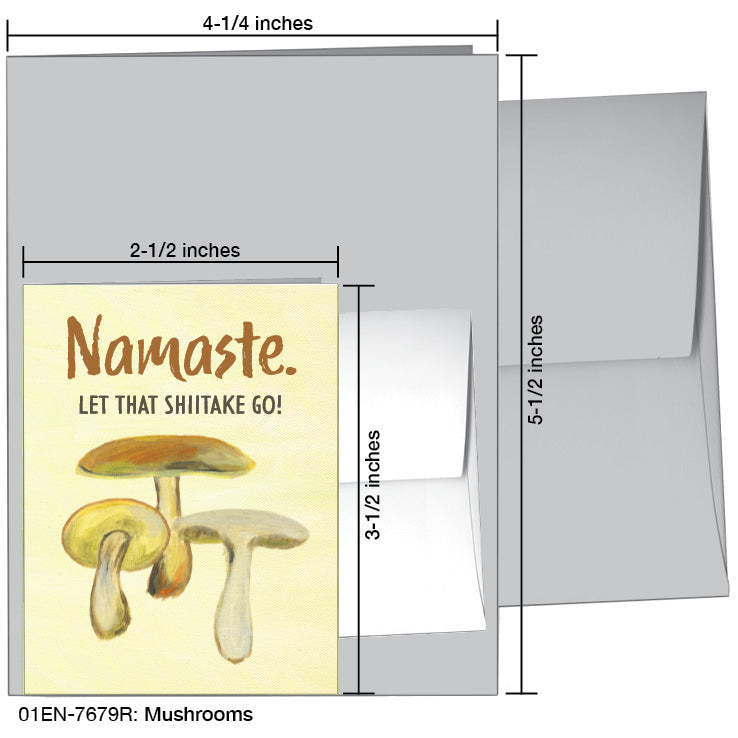 Mushrooms, Greeting Card (7679R), Enclosure, www.printedcanvas.com