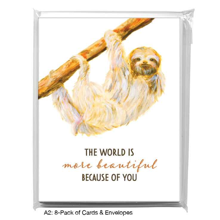 Sloth, Greeting Card (8581R), Enclosure, www.printedcanvas.com