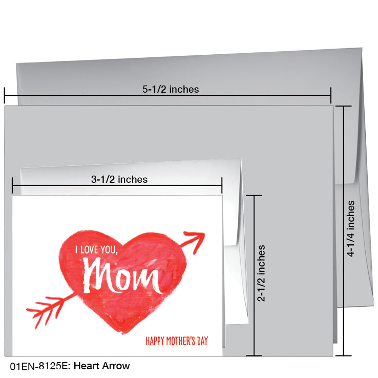 Heart Arrow, Greeting Card (8125E), Enclosure, www.printedcanvas.com