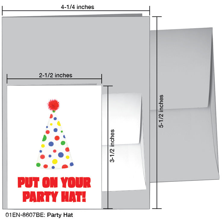 Party Hat, Greeting Card (8607BE), Enclosure, www.printedcanvas.com