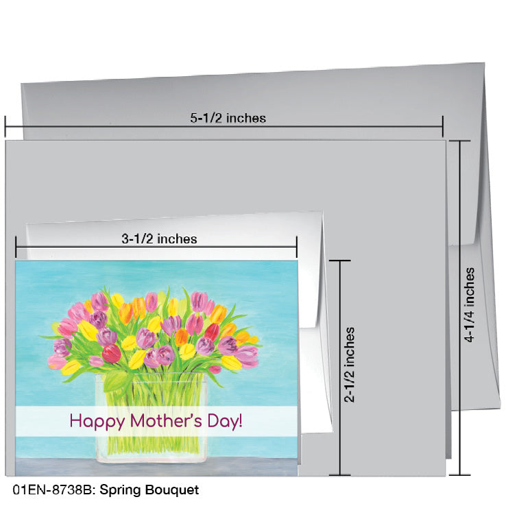 Spring Bouquet, Greeting Card (8738B), Enclosure, www.printedcanvas.com